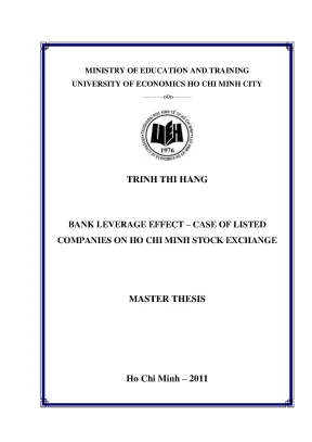 Luận văn: Tác động đòn bẩy ngân hàng đến cty HOSE