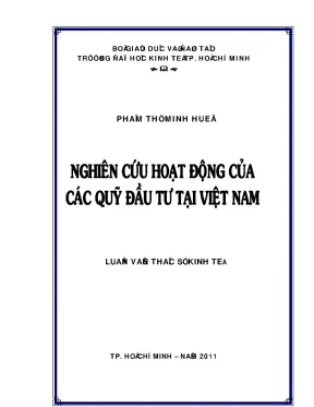 Nghiên Cứu Hoạt Động Các Quỹ Đầu Tư Tại Việt Nam