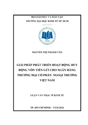 Giải pháp phát triển huy động vốn tiền gửi cho ngân hàng