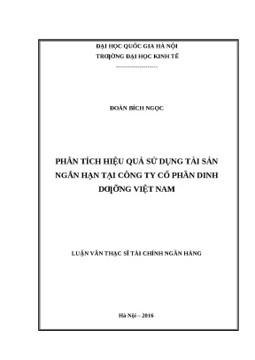 Phân tích hiệu quả tài sản ngắn hạn Cty Dinh dưỡng VN