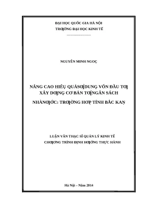 Nâng cao hiệu quả sử dụng vốn đầu tư xây dựng cơ bản từ