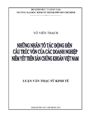 Nhân tố tác động đến cấu trúc vốn doanh nghiệp niêm yết