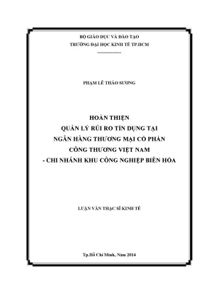 Hoàn thiện quản lý rủi ro tín dụng tại ngân hàng thương