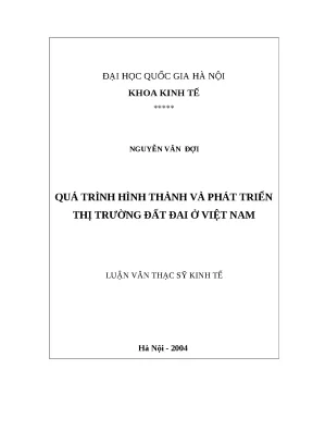 Quá trình hình thành và phát triển thị trường đất đai ở 