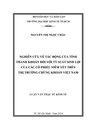 Tác động của tính thanh khoản đến tỷ suất sinh lợi cổ