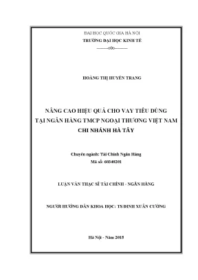 Nâng Cao Hiệu Quả Cho Vay Tiêu Dùng Tại Ngân Hàng
