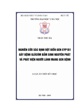 Nghiên cứu đột biến gen CYP1B1 và bệnh glôcôm bẩm sinh 