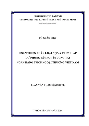 Hoàn thiện phân loại nợ và trích lập dự phòng rủi ro tín