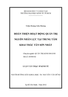 Luận văn Quản trị nhân lực tại Tân Sơn Nhất (UEH 2012)