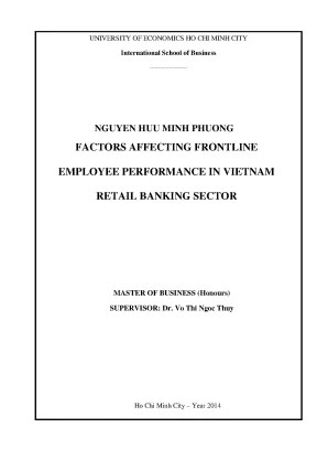 Yếu tố ảnh hưởng đến hiệu suất nhân viên tuyến đầu trong