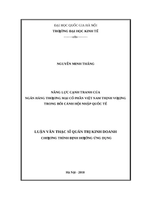 Năng Lực Cạnh Tranh Của Ngân Hàng Thương Mại Cổ Phần