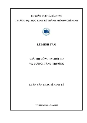 Giá trị công ty: Rủi ro và cơ hội tăng trưởng trong kinh tế