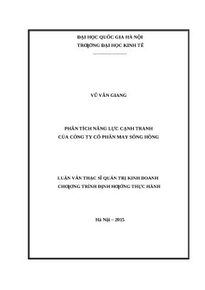 Phân Tích Năng Lực Cạnh Tranh Công Ty Cổ Phần May Sông Hồng