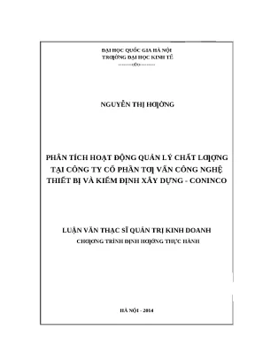 Phân Tích Quản Lý Chất Lượng Tại Công Ty CONINCO