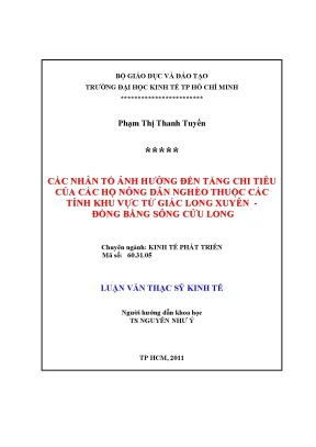 Các Nhân Tố Ảnh Hưởng Đến Chi Tiêu Của Hộ Nông Dân Nghèo 