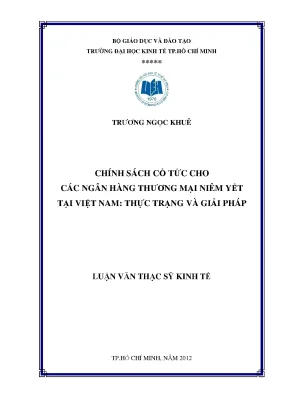 Chính sách cổ tức ngân hàng thương mại niêm yết tại Việt