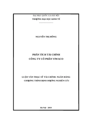 Phân Tích Tài Chính Công Ty Cổ Phần VIWACO: Luận Văn
