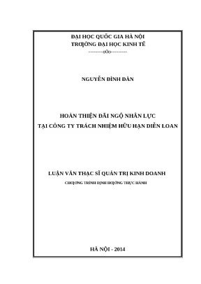 Hoàn thiện đãi ngộ nhân lực tại Công ty TNHH Diễn Loan