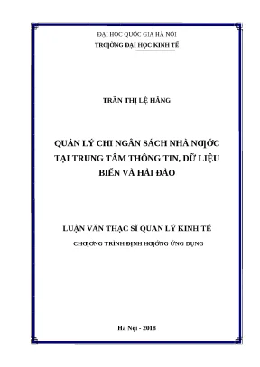 Quản Lý Chi Ngân Sách Nhà Nước Tại Trung Tâm Thông Tin