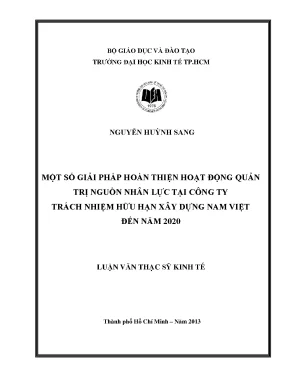 Giải Pháp Hoàn Thiện Quản Trị Nguồn Nhân Lực Tại Công Ty