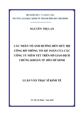 Những nhân tố ảnh hưởng đến công bố thông tin kế toán