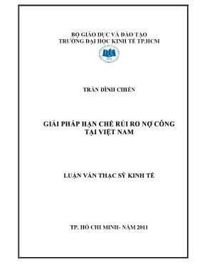 Luận văn: Giải pháp hạn chế rủi ro nợ công Việt Nam