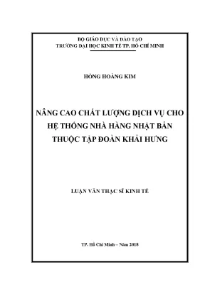 Nâng Cao Chất Lượng Dịch Vụ Nhà Hàng Nhật Bản Tại Tập