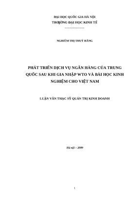 Phát Triển Dịch Vụ Ngân Hàng Trung Quốc Sau Gia Nhập
