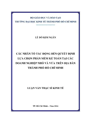 Các yếu tố ảnh hưởng đến lựa chọn phần mềm kế toán cho