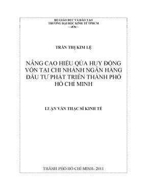 Luận văn: Hiệu quả huy động vốn tại BIDV HCM (UEH)