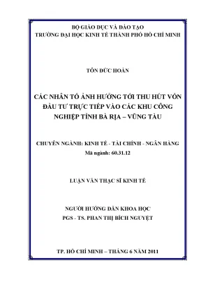 Những Nhân Tố Ảnh Hưởng Đến Đầu Tư Trực Tiếp Tại Khu