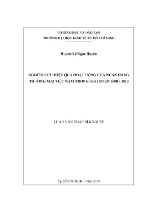 Nghiên cứu hiệu quả hoạt động ngân hàng thương mại Việt