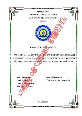 Đánh Giá Sự Hài Lòng Của Nhà Bán Lẻ Đối Với Chính Sách
