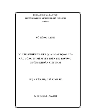 Cơ cấu sở hữu và kết quả hoạt động công ty niêm yết