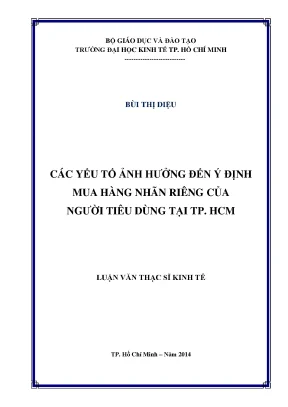 Các yếu tố ảnh hưởng đến ý định mua hàng nhãn riêng tại