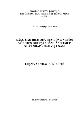 Nâng Cao Hiệu Quả Huy Động Nguồn Vốn Tiền Gửi Tại Eximbank