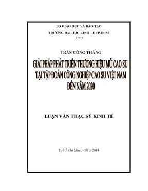Giải pháp phát triển thương hiệu mủ cao su tại Việt Nam