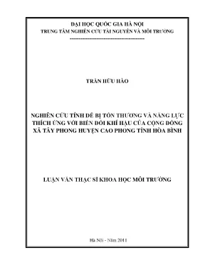 Nghiên cứu tính dễ bị tổn thương và năng lực thích ứng 