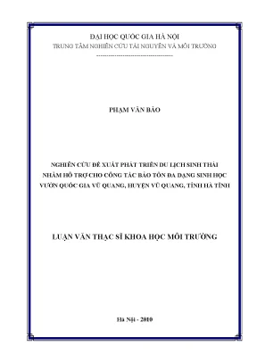 Phát Triển Du Lịch Sinh Thái Hỗ Trợ Bảo Tồn Đa Dạng Sinh