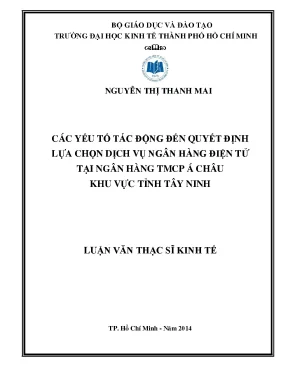 Các yếu tố ảnh hưởng đến lựa chọn dịch vụ ngân hàng điện