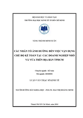 Những Nhân Tố Ảnh Hưởng Đến Vận Dụng Chế Độ Kế Toán Tại