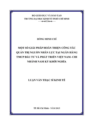 Giải pháp nâng cao quản trị nguồn nhân lực tại BIDV Nam