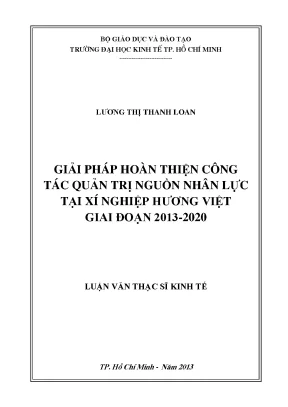 Luận văn Quản trị Nguồn nhân lực tại Xí nghiệp Hương Việt