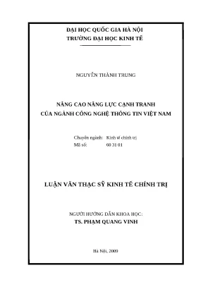 Nâng cao năng lực cạnh tranh ngành CNTT Việt Nam
