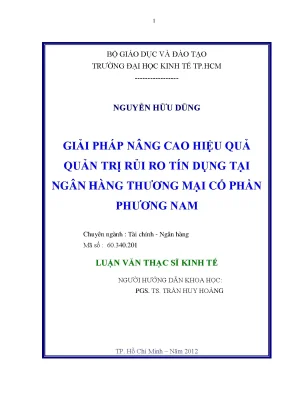 Giải pháp nâng cao hiệu quả quản trị rủi ro tín dụng tại