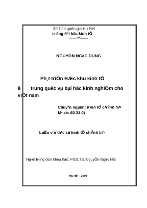 Phát triển đặc khu kinh tế Trung Quốc và bài học cho