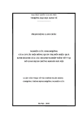Ảnh hưởng của cơ cấu hội đồng quản trị đến hiệu quả kinh