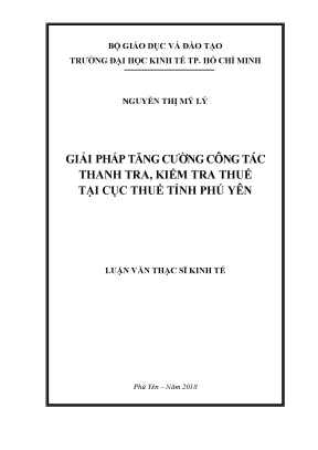 Giải pháp nâng cao công tác thanh tra thuế tại Cục Thuế
