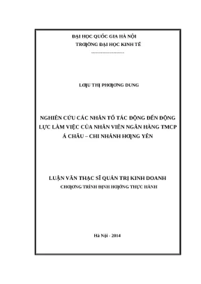 Nghiên cứu động lực làm việc của nhân viên ngân hàng