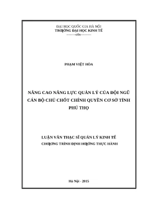 Nâng cao năng lực quản lý cán bộ chính quyền cơ sở tỉnh